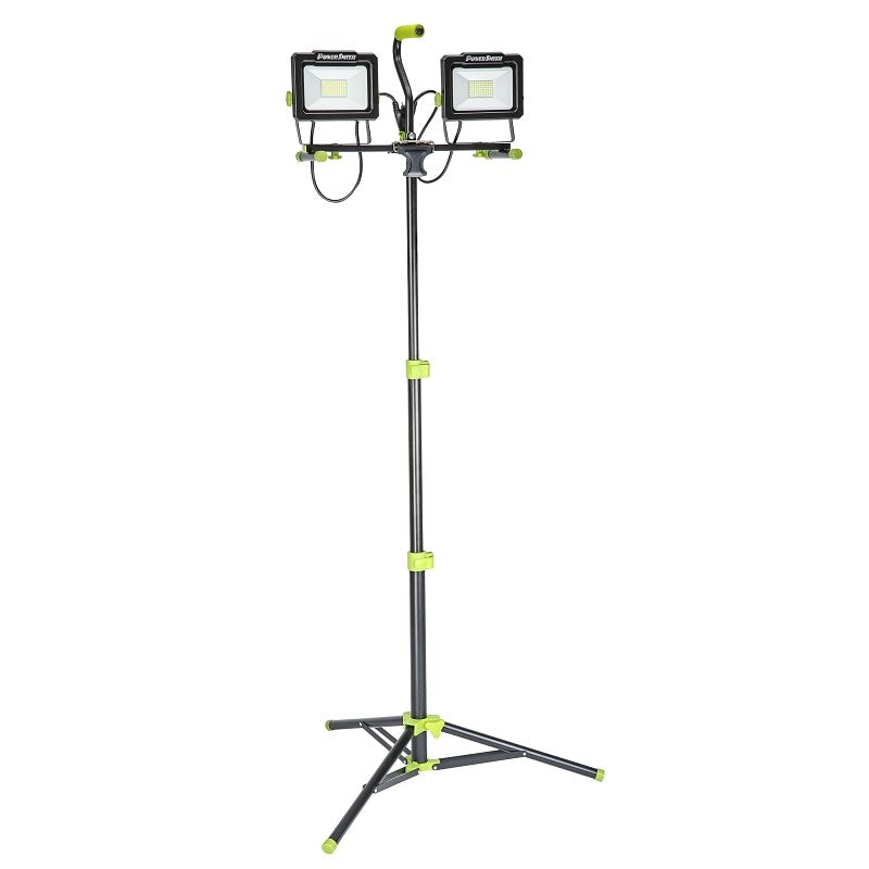PowerSmith PWLD140T Work Light with Tripod, 120 V, 110 W, 2-Lamp, LED Lamp, 14,000 Lumens, 5000 K Color Temp