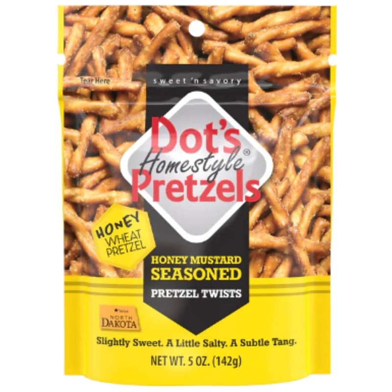 Dot's Homestyle Pretzels 50910 Pretzel Snacks, Twists, Honey Mustard, 5 oz Bag (Pack of 10)