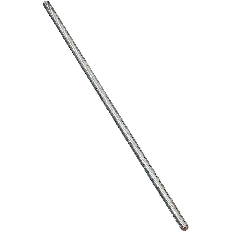 National Hardware N179-598 Threaded Rod, 5/16-18 Thread, 72 in L, A Grade, Steel, Zinc, UNC Thread