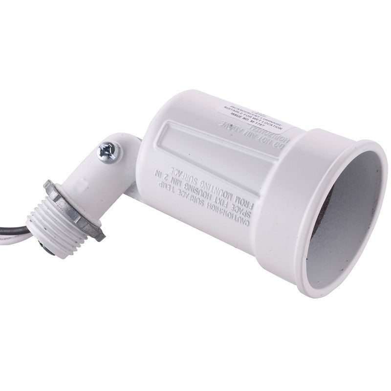 Hubbell 5606-1 Lamp Holder, Weatherproof, 5 in L x 2.094 in W x 2.094 in H Dimensions, 120 V, 75 to 150 W, White