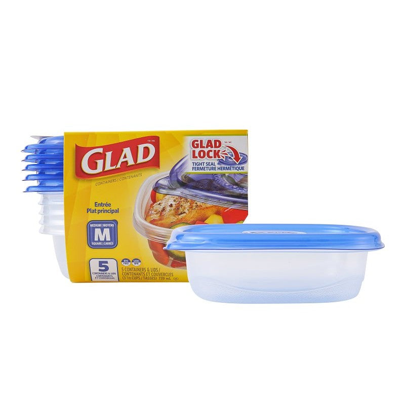 Glad BBG10091 Medium Entree, 25 oz, Plastic, Clear (Pack of 6)