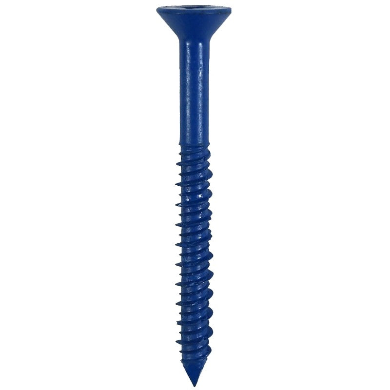 Cobra Anchors 633T Screw, 1/4 in Thread, 2-3/4 in L, Flat Head, Phillips, Robertson Drive, Steel, 100/PK