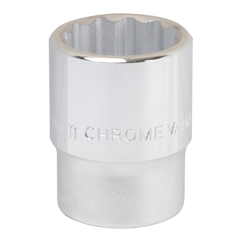 Vulcan MT-SM6030 Drive Socket, 30 mm Socket, 3/4 in Drive, 12-Point, Chrome Vanadium Steel, Chrome
