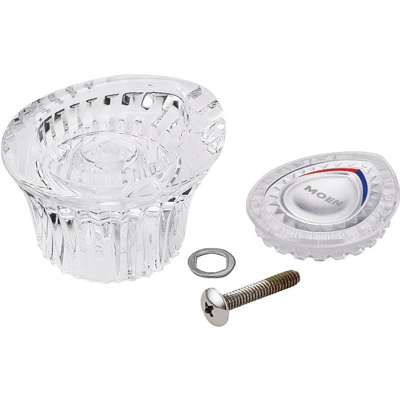 Moen 98039 Faucet Handle Kit with Cap, Plastic, Chrome Plated, For: Chateau Single Handle Tub/Shower Faucets