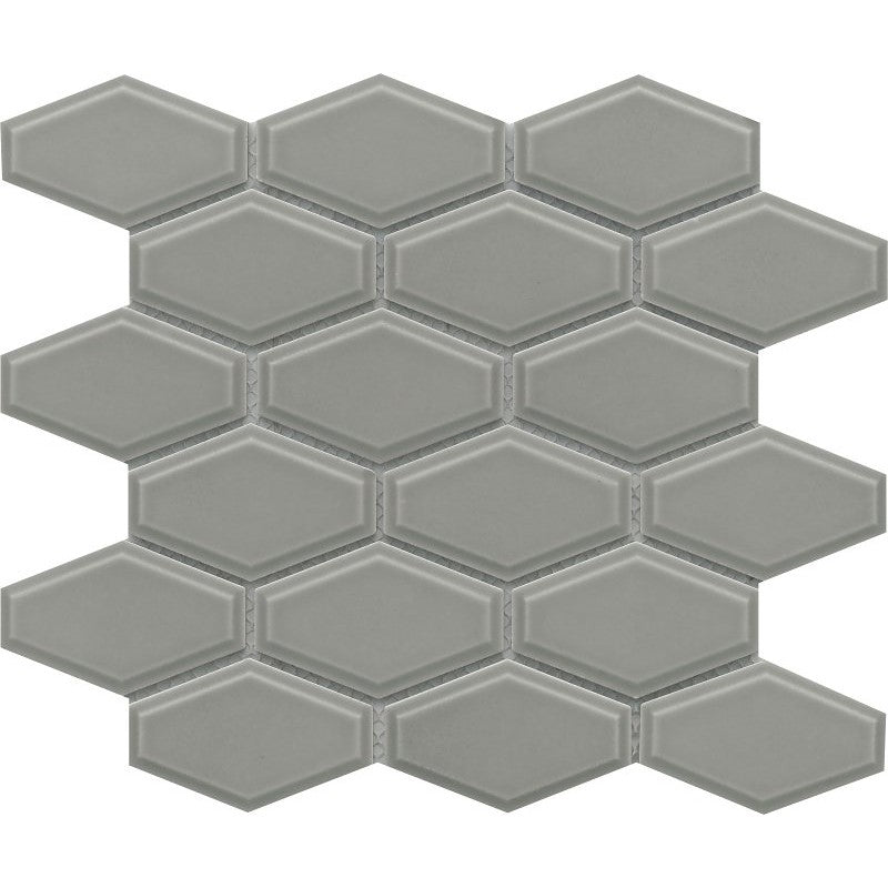 Emser Tile Reward Series F27REWADO1011MHW Porcelain Mosaic Tile, 11 in L Tile, 10 in W Tile, Pressed Edge, Dove