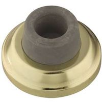Concave Wall Door Stop 2-1/4 Inch Bright Solid Brass