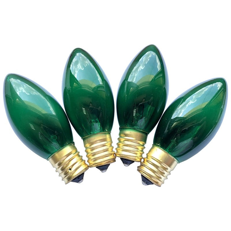 Hometown Holidays 19295 Light Bulb, 7 W, Intermediate Lamp Base, Incandescent Lamp, Transparent Green Light (Pack of 25)