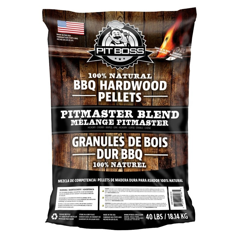Pit Boss PBPLT534040183 Pitmaster Blend Pellet, Hardwood, 40 lb