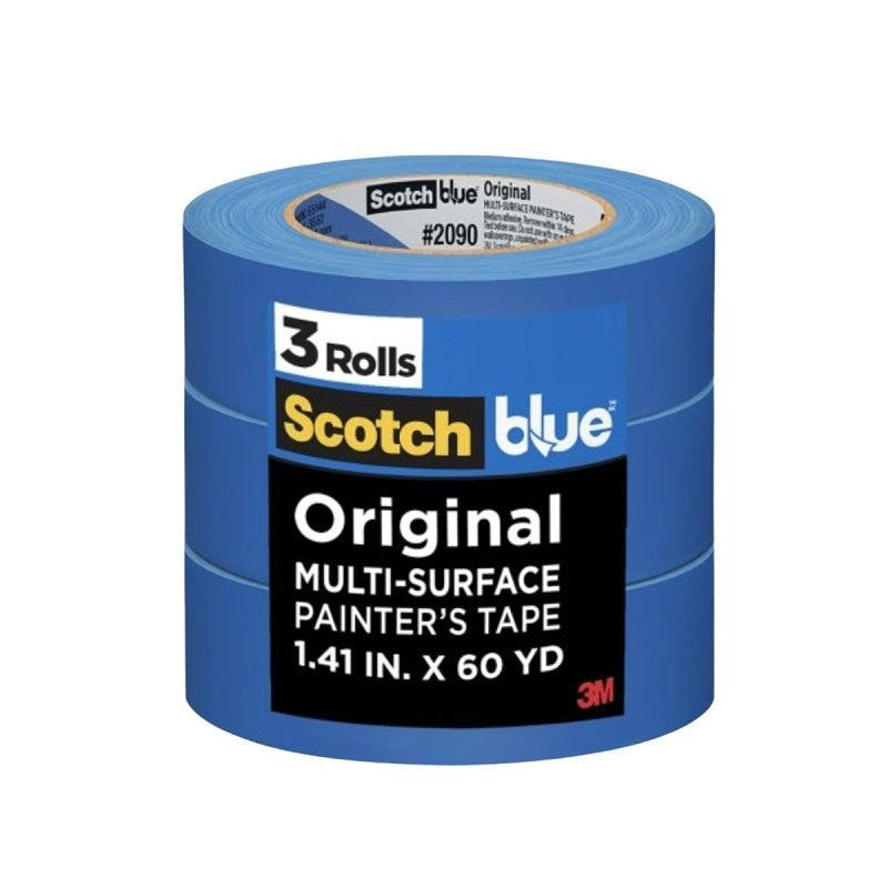 ScotchBlue 2093-36AC3 Painter's Tape, 60 yd L, 1.41 in W, Blue