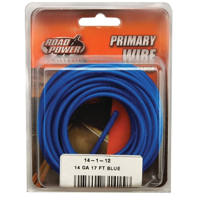 Road Power 55669433/14-1-12 Electrical Wire, 14 AWG Wire, 25/60 VAC/VDC, Copper Conductor, Blue Sheath, 17 ft L