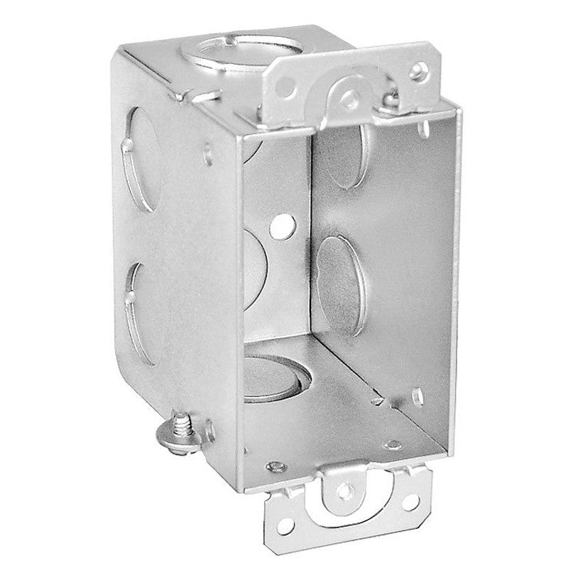Southwire G602-UPC Switch Box, 1-Gang, 8-Knockout, 1/2 in Knockout, Steel, Silver, Galvanized