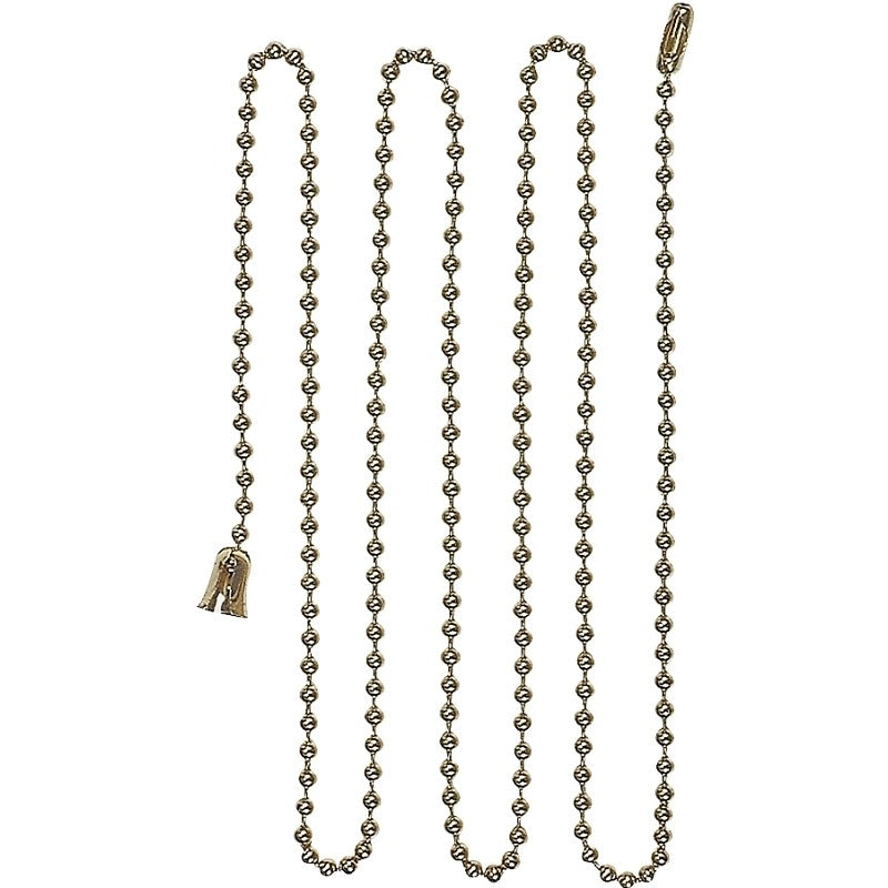 Eaton Wiring Devices BP331BB Ball Chain with End Bell and Connector, #6 Chain, 3 ft L Chain, Brass
