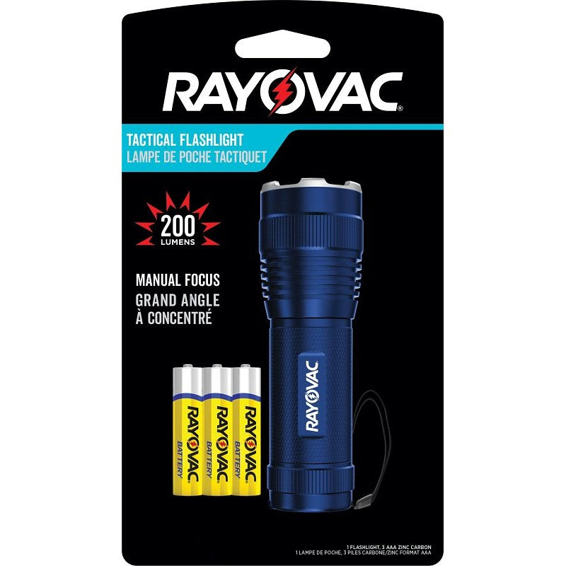 Rayovac ROVMLTV321B Tactical Handheld Flashlight, AAA Battery, Alkaline Battery, 300 Lumens, 180 m Beam Distance