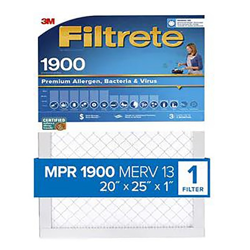 Filtrete UA03-4 Air Filter, 25 in L, 20 in W, 13 MERV, 1900 MPR, Polypropylene Frame (Pack of 4)