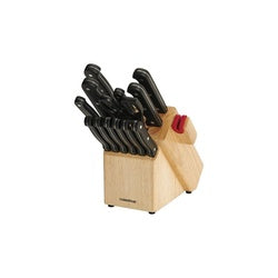 Farberware 5150388 Knife Set, 14-Piece, Plastic/Stainless Steel/Wood, Black (Pack of 2)