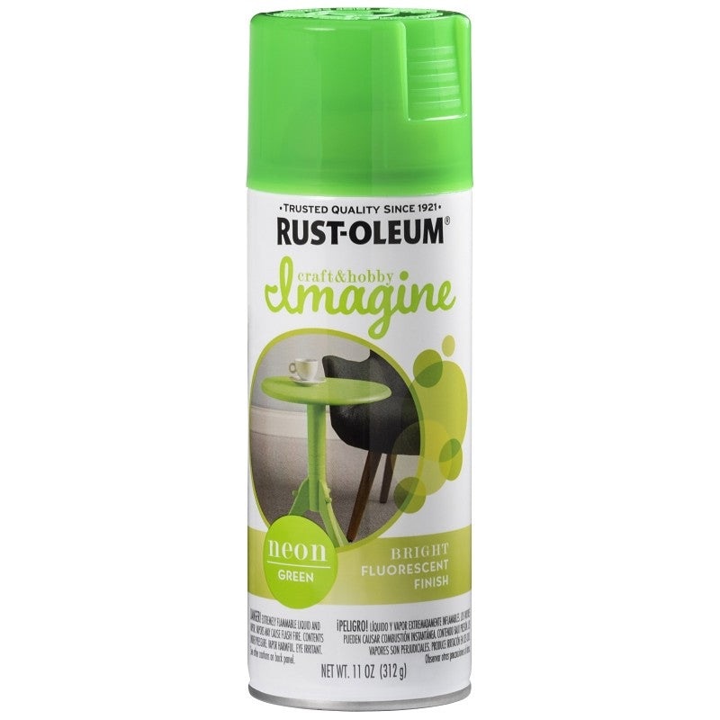Rust-Oleum Imagine 345654 Craft Spray Paint, Neon Green, 11 oz, Can