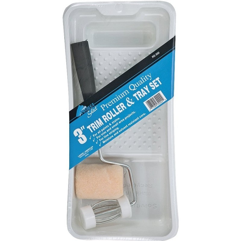 Linzer RS300 Roller and Tray Set, Mini Size, Plastic, Includes: (1) 4 in Roller Frame, (1) 3/8 in Roller Cover