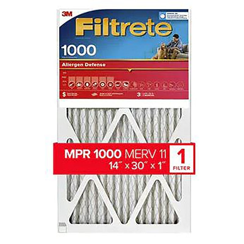 Filtrete 9824-4 Air Filter, 30 in L, 14 in W, 11 MERV, 1000 MPR, For: Air Conditioner, Furnace and HVAC System (Pack of 4)