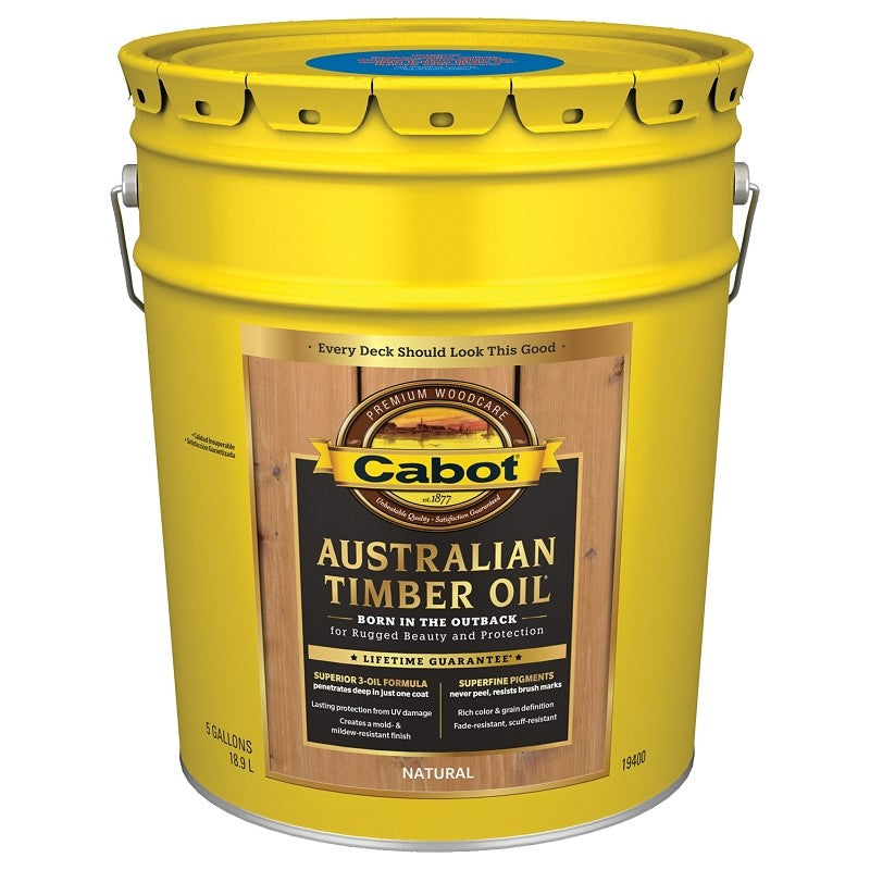 Cabot 140.0019400.008 Timber Oil, Natural, Liquid, 5 gal, Pail