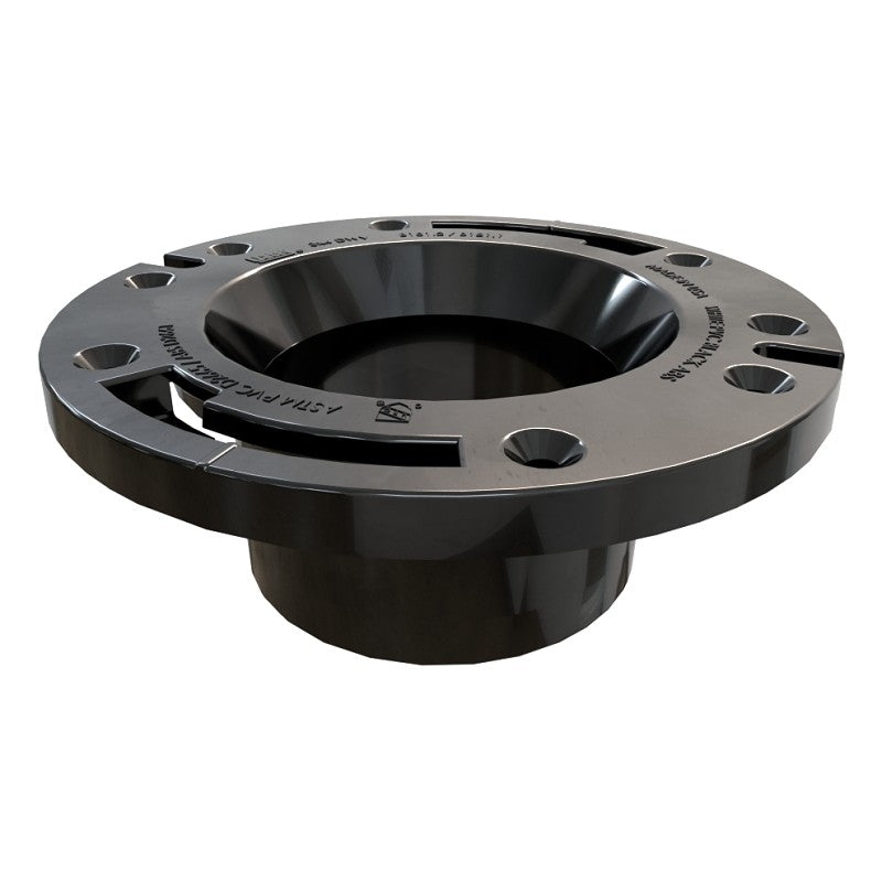 Oatey 43502 Closet Flange, 2.36 in W Dimensions, 3, 4 in Connection, ABS, Black, For: 3 in, 4 in Pipes