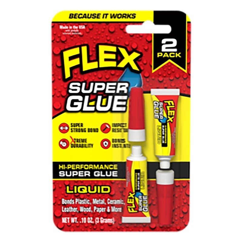 Flex Seal SGLIQ2X3 High Performance Super Glue, Liquid, Clear, 6 g Tube (Pack of 8)
