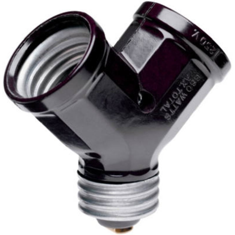 Legrand 128 Single to Twin Lamp Holder Adapter, 660 W, Brown