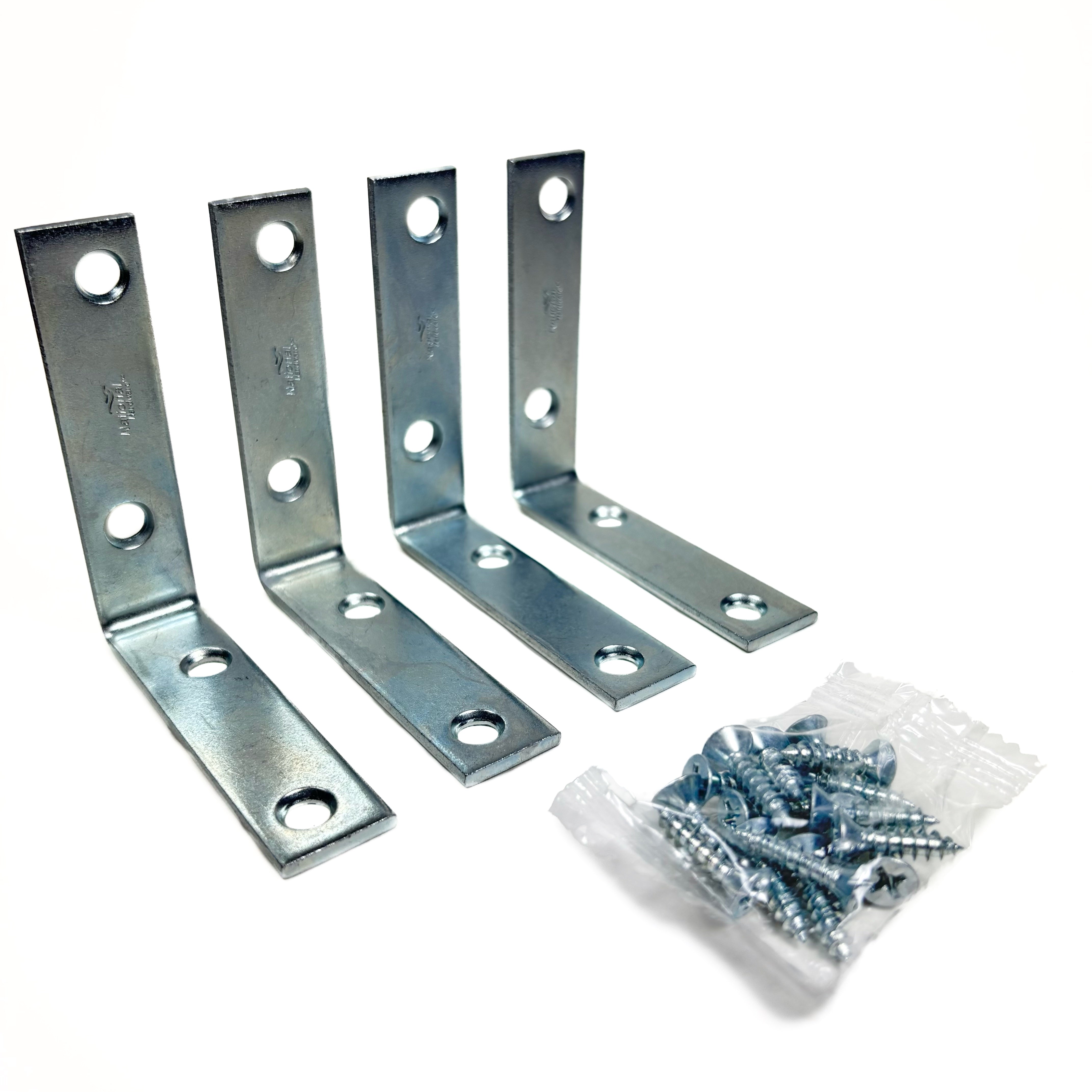 Corner Braces 3 By 3/4 By 0.11 Inch Zinc Plated Steel 4 Pack