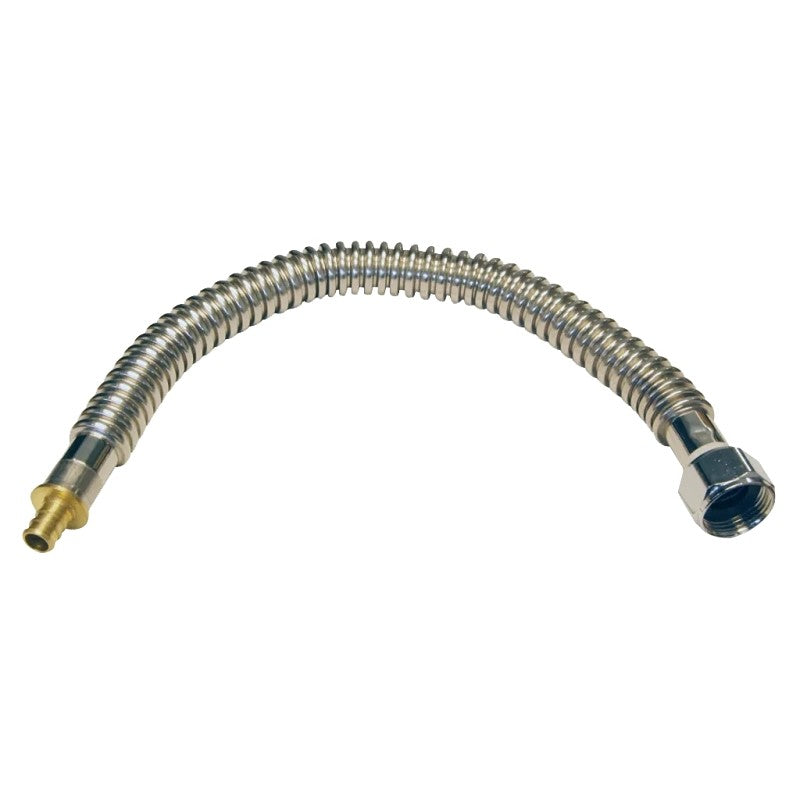 Apollo APXCSST18 Corrugated Connector, 1/2 x 3/4 in, PEX Barb x FHT, Stainless Steel, Metallic, 18 in L