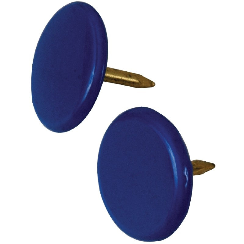 Hillman 122678 Thumb Tack, 15/64 in Shank, Metal, Painted, Blue, Flat Head, Sharp Point (Pack of 6)