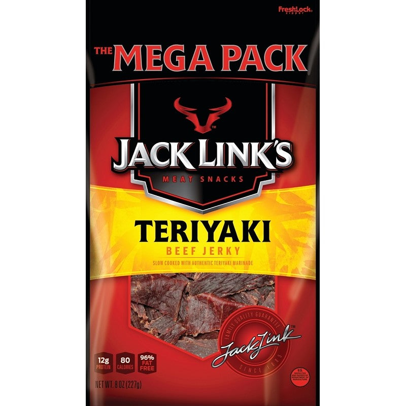 Jack Link's 10000008407 Snack, Jerky, Teriyaki, 8 oz (Pack of 8)