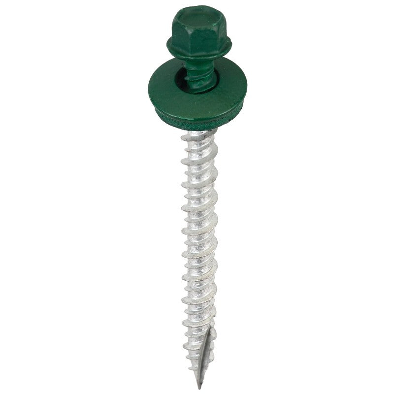 Acorn International SW-MW2FG250 Screw, High-Low, Twin Lead Thread, Hex Drive, Self-Tapping, Type 17 Point, Forest Green