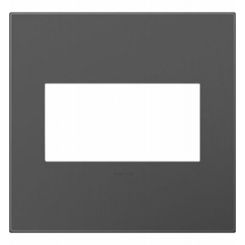 Legrand adorne AWP2GMG4 Wallplate, 5.13 in L, 5.29 in W, 2 -Gang, Plastic, Magnesium