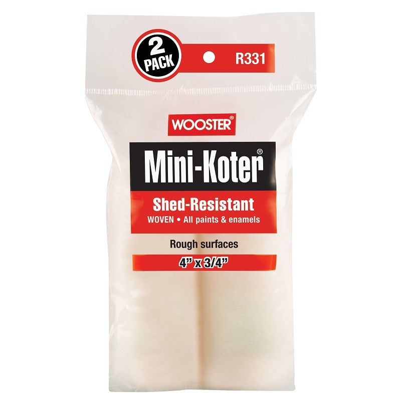 Wooster R329-6 Mini Roller Cover, 3/4 in Thick Nap, 6 in L, Fabric Cover