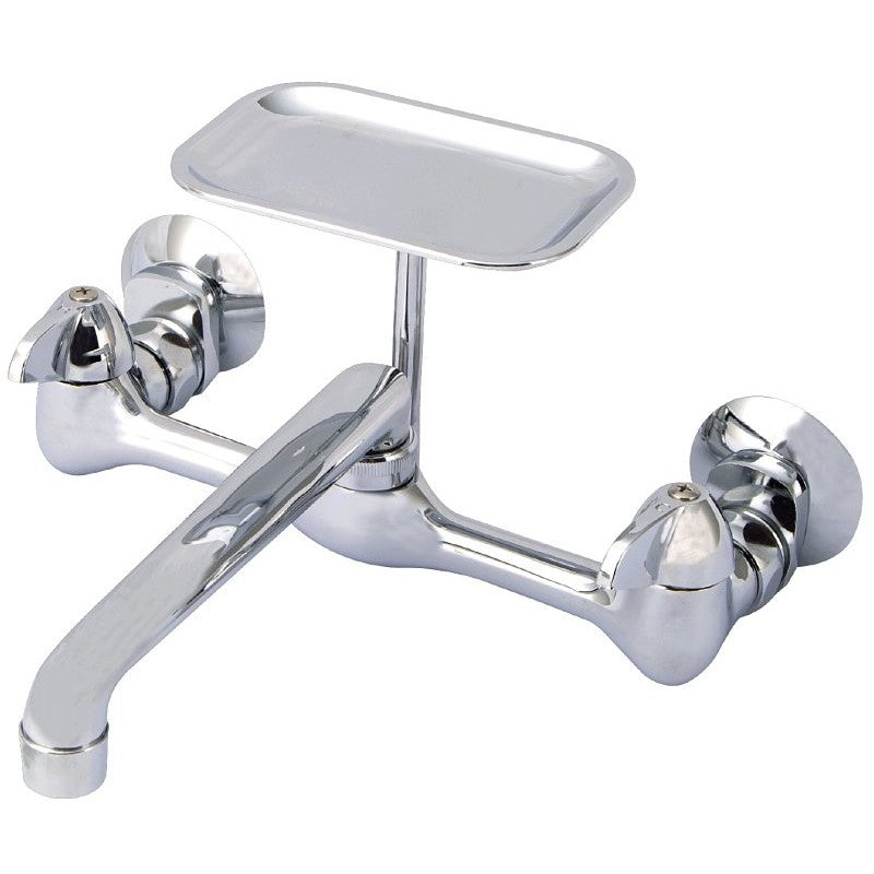 Boston Harbor PF6363204 Laundry Faucet, 1.8 gpm, 2-Handle, 2-Faucet Hole, Brass, Wall Mounting, Swing Spout