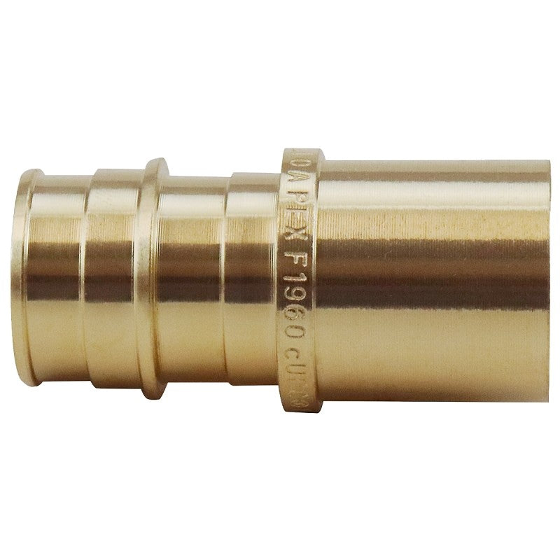 Apollo EPXMS3434 Pipe Adapter, 3/4 in, PEX-A Barb x Sweat, Brass, 200 psi Pressure, 50/CT