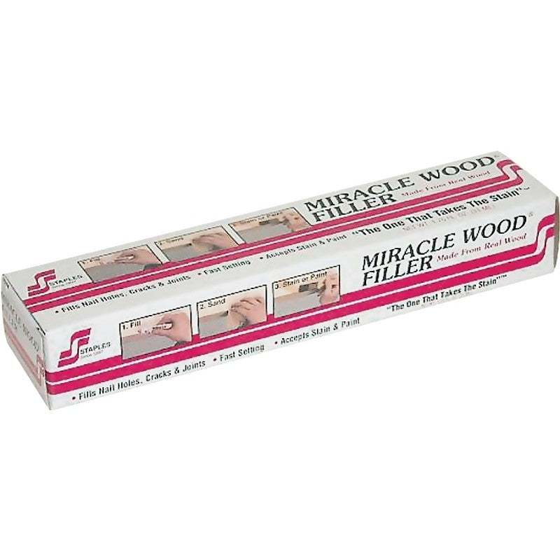 Staples Miracle Wood 942 Wood Filler, Putty, Strong Solvent, Natural, 1.75 oz Tube