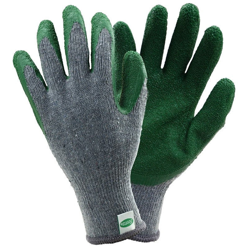 Scotts SC30501 L3P Coated Gloves, Men's, L, Elastic Knit Wrist Cuff, Latex Coating, Polyester Glove, Gray