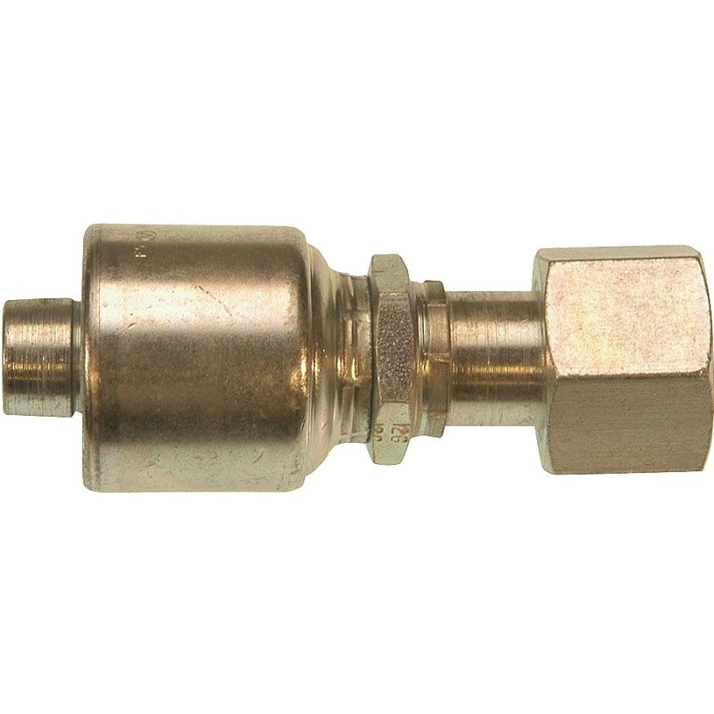 Gates MegaCrimp G25230-1212 Hose Coupling, 1-3/16-12, Crimp x SAE ORFS, Straight Angle, Steel, Zinc