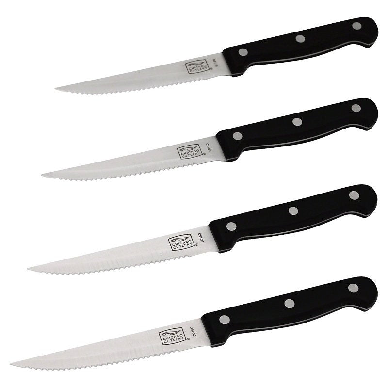 Chicago Cutlery Essentials Series 1094283 Steak Knife Set, 4-Piece, Polymer/Stainless Steel