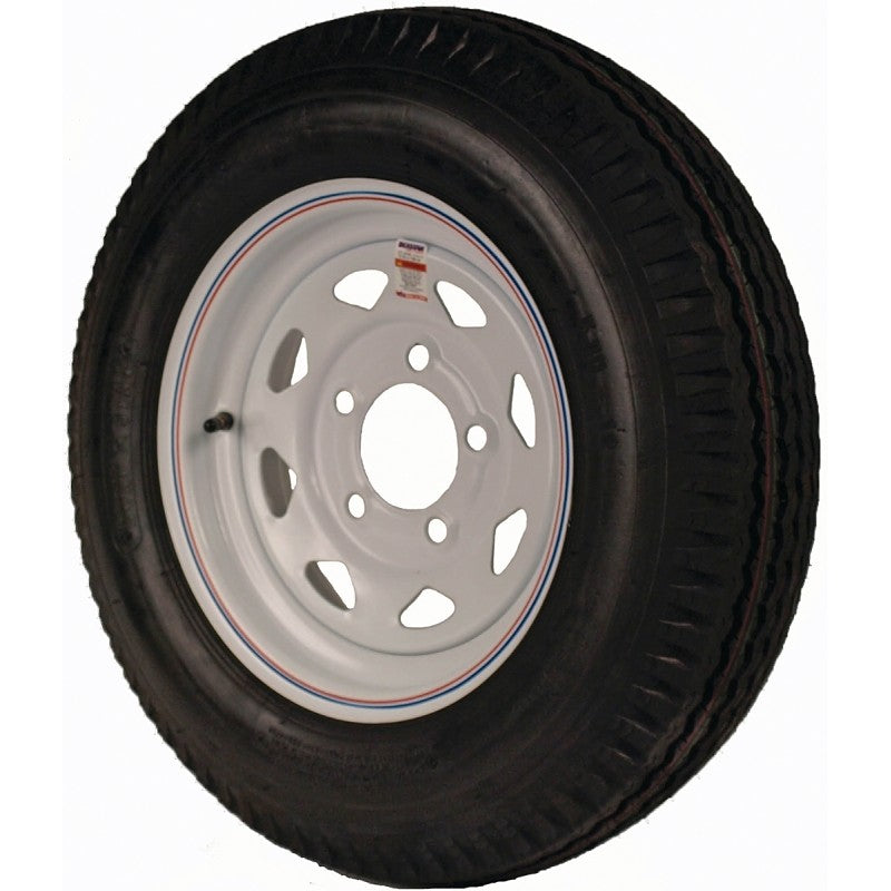 MARTIN Wheel DM452C-5I Trailer Tire, 1045 lb Withstand, 4-1/2 in Dia Bolt Circle, Rubber