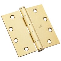 Commercial Door Hinge 4-1/2 Inch Square Corner Satin Brass