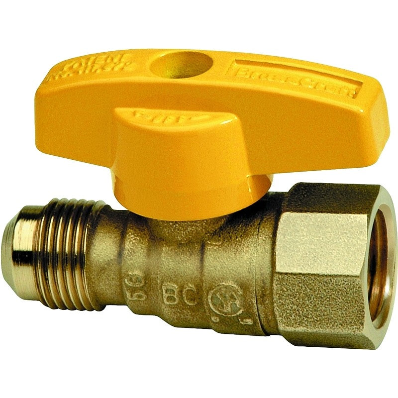 BrassCraft TBV6F-8 Gas Ball Valve, 3/8 x 1/2 in Connection, Flared x FIP, 5 psi Pressure
