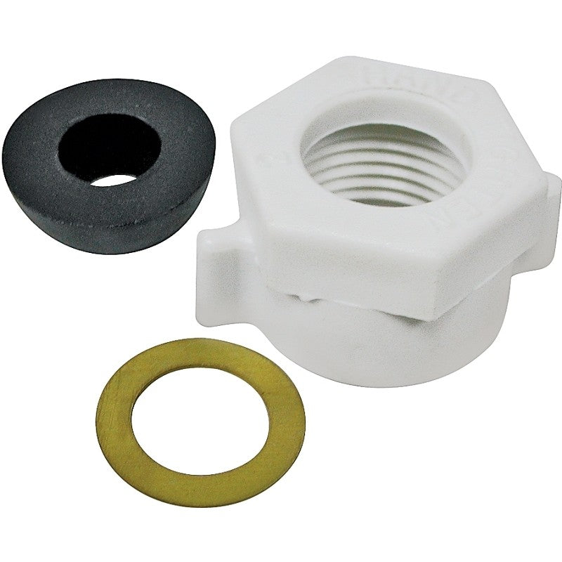 ProSource PMB-472 Ballcock Nut, Plastic, White, For: Ballcock