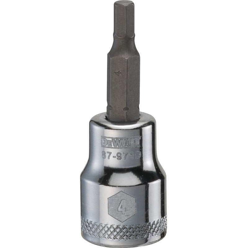 DEWALT DWMT87971OSP Fractional Hex Bit Socket, 4 mm Tip, 3/8 in Drive, Polished Chrome Vanadium, 1-31/32 in OAL