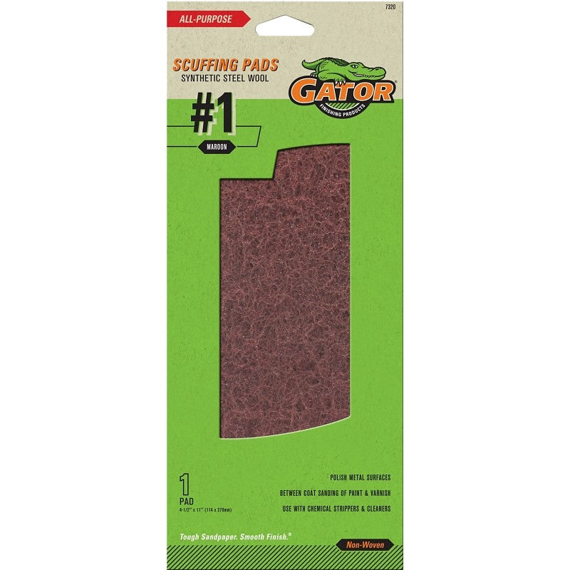Gator 7320 Finishing Pad, Maroon, 11 in L, 4-1/2 in W, 1000 Grit