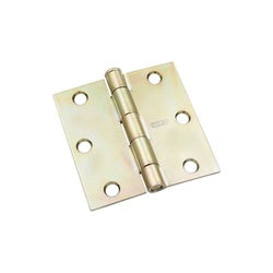 Door Hinge 3-1/2 Inch Square Corner Brass Tone (POS)