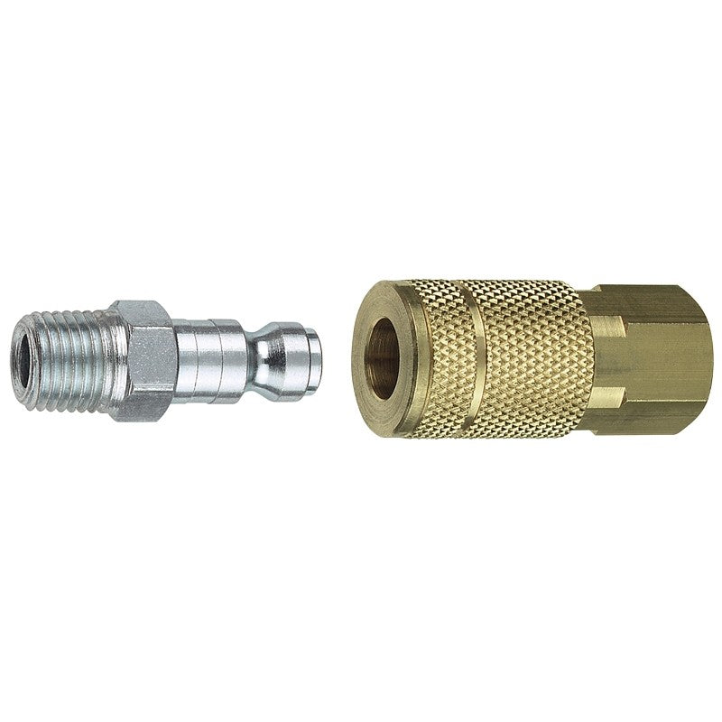 Tru-Flate 13-101 Coupler and Plug Set, T-Style, 1/4 in