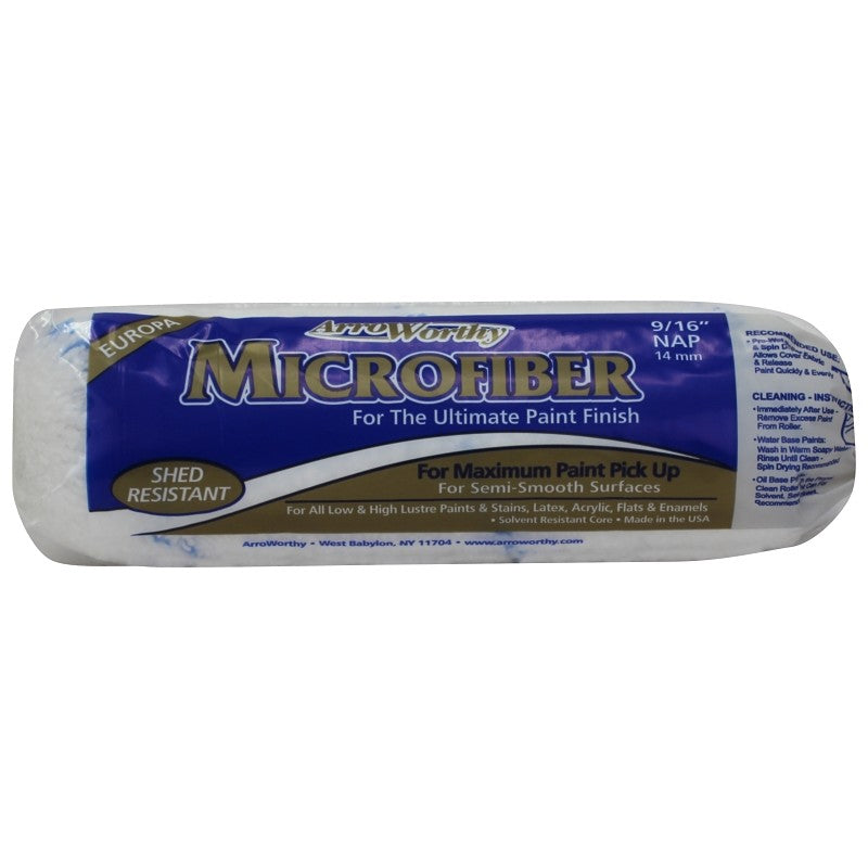 Arroworthy 9MFR4 Paint Roller Cover, 9/16 in Thick Nap, 9 in L, Microfiber Cover