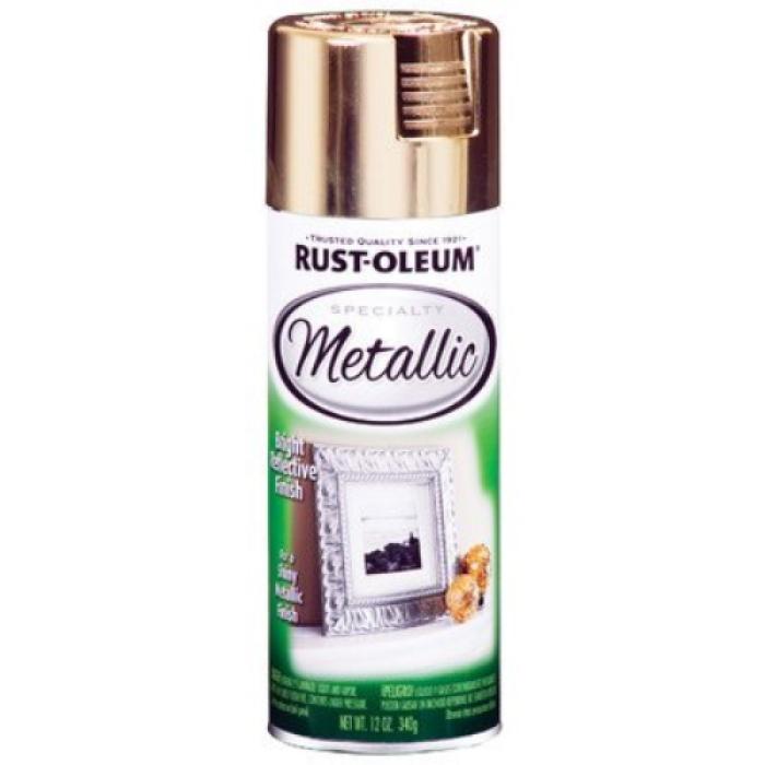 Rust-Oleum 340647 Metallic Spray Paint, Gloss, Gold, 11 oz, Aerosol Can