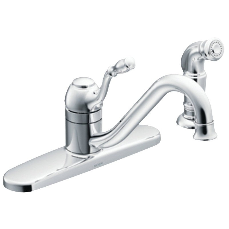 Moen Lindley CA87009 Series Kitchen Faucet, 7.06 in H Spout, Chrome Plated, 9.05 in, 10-1/4 in W x 7-1/4 in H Dimensions